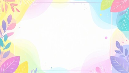 Pastel Floral Frame with Watercolor Background