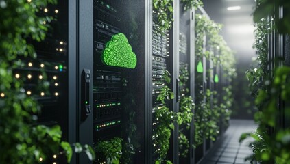 Sustainable server room with lush greenery (2)