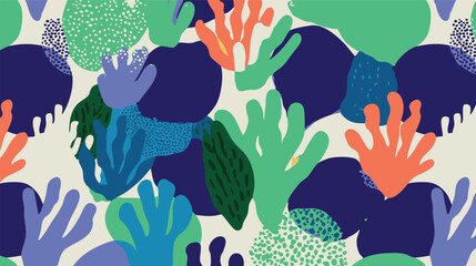 Naklejka premium minimalist coral reef pattern with vibrant colors