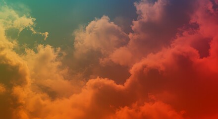 Fototapeta premium Vibrant Sunset Cloudscape A Stunning Display of Color and Texture in the Evening Sky