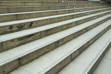 Obraz premium Stairs in the city,Granite stairs near subway,Stone stairway Modern,concrete stairs and metal railings outside,Empty modern building stairway composition..