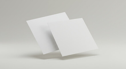 Blank White Paper Mockup: Two Floating Cards Business Card Template