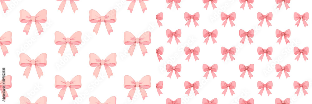 Poster pink bows pattern for festive decorations and crafts with a cheerful design suitable for various occ