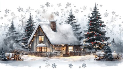 Country living watercolor illustration isolated on transparent

