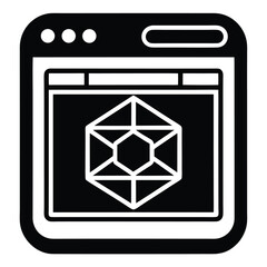 Web Designer element isolated browser window with design preview on white background