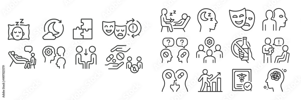 Aufkleber Exploring the concepts of mental health awareness and well-being through diverse visual symbols and representations