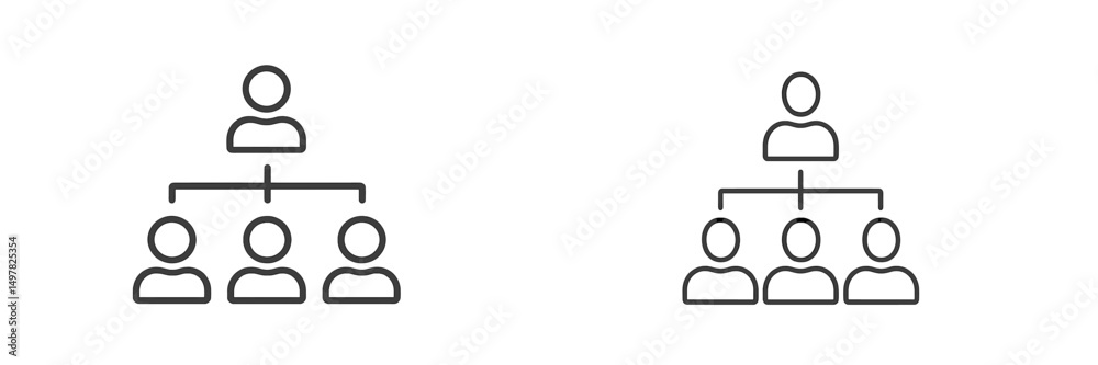 Aufkleber illustration of organizational structure showing hierarchy in business management