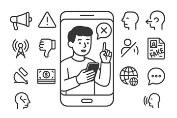 Digital conversation highlighting misinformation and its effects on society during the early morning