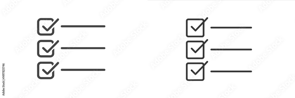 Poster checklist items for task management displayed side by side for comparison