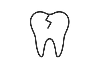 Fototapeta premium Broken tooth illustration depicting dental problems and oral health awareness for educational purposes