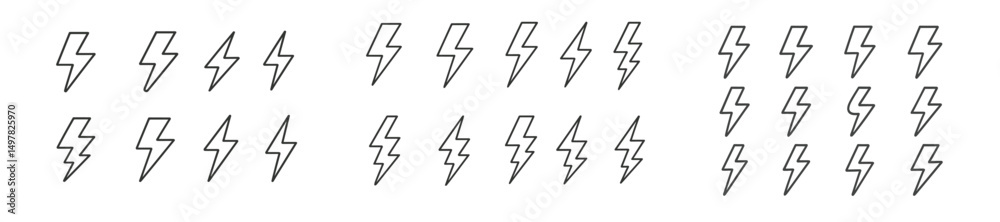 Aufkleber creative illustration of lightning bolts arranged in a symmetrical pattern on a white background wit