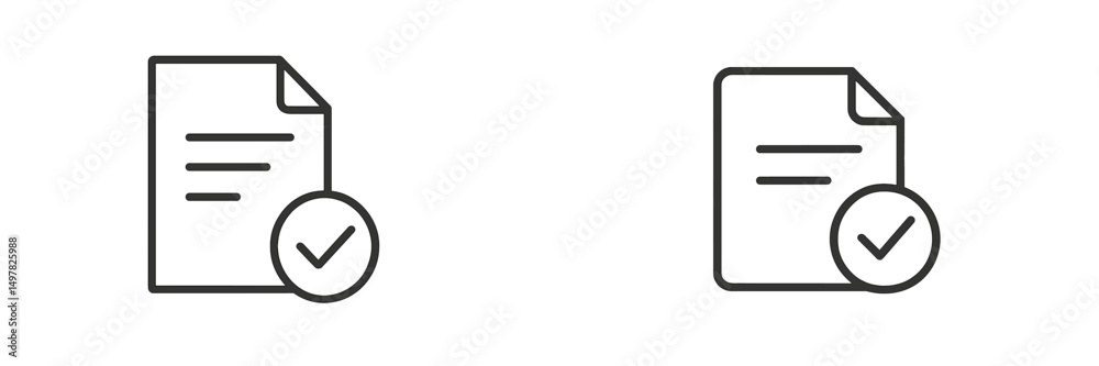 Leinwandbilder Documents with check marks indicating completion are displayed on a simple background in a clean and organized manner