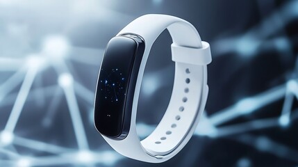 A futuristic wearable IoT device providing real-time health insights, alerts, and personalized recommendations 
