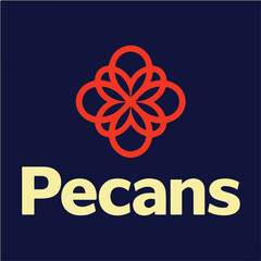 Minimalist Abstract Pecans Logo on Dark Navy Background.eps