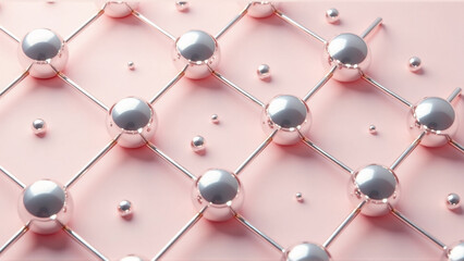 Reflective Silver Orb Grid on Pink