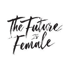 Stylish calligraphy text logo The Future Is Female