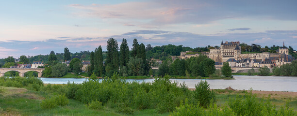 La commune d'Amboise sur les bords du fleuve la Loire 
en France