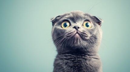 Curious feline pet looking intently