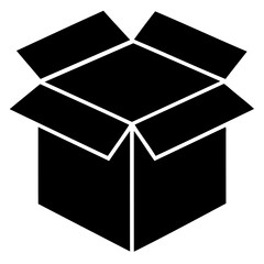 Beautiful Open box icon silhouette vector illustration on a transparent background