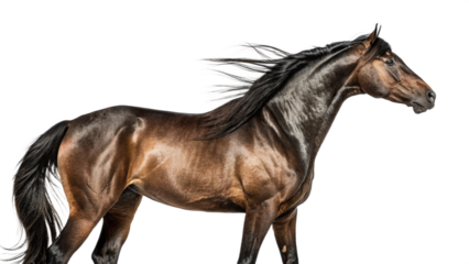 black horse isolated on white