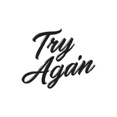 Stylish calligraphy text logo Try Again