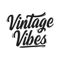 Stylish calligraphy text logo Vintage Vibes