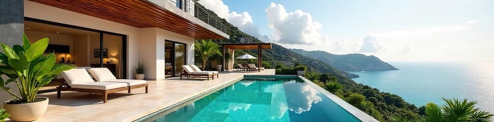 Obraz premium Luxurious townhouse holiday villa, perfect for a family getaway Enjoy spacious interiors, private patio, and stunning views Ideal for a relaxing vacation rental , property, family, comfortable