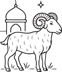 sheep vinyl ready vector illustration, eid al adha vector