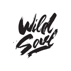 Stylish calligraphy text logo Wild Soul