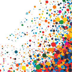 Colorful confetti explosion on black background