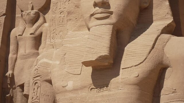 View of the Great Temple Of Ramesses Il at Abu Simbel on a sunny day, Abu Simbel, Egypt, North Africa, Africa