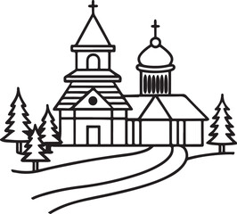 Obraz premium An elegant architectural drawing featuring a reflection design, ideal for resale by creators focusing on heritage and travel visuals.