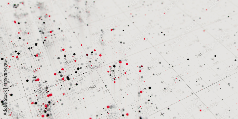 Aufkleber abstract data clusters visualization. ai technology neural patterns. digital information presentatio
