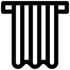 Curtains. Editable stroke vector icon.