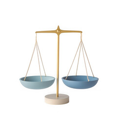 Elegant blue and gold scales isolated on transparent background