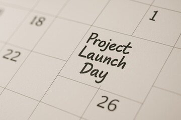 Project Launch Day Calendar Notice for Planning and Coordination in Business Environment