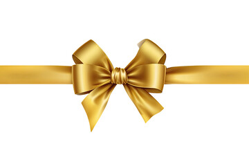A golden satin ribbon tied in a classic bow