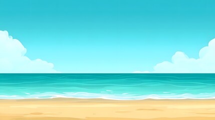 Summer Beach Scene Turquoise Ocean Sky Sandy Shore
