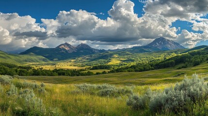 Obraz premium Majestic Mountain Range Under a Dramatic Sky