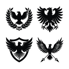 Double-Headed Eagle Silhouette with Crown – Symbol of Sovereignty and National Power
