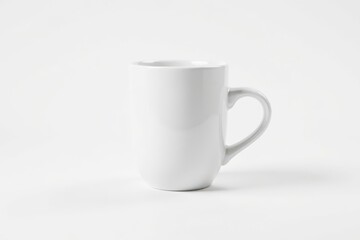 Obraz premium One white ceramic coffee mug isolated on white , home, design