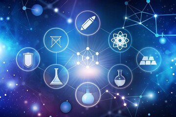 STEM Education Interconnected Icons Representing Learning and Innovation