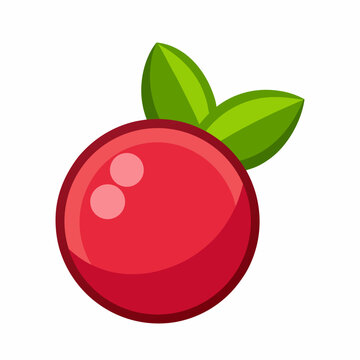 red berry with green leaves clip art preview