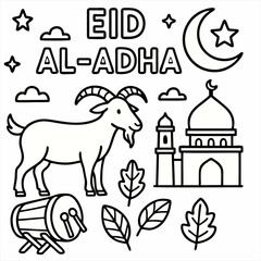 Eid al-Adha Vector Elements – Islamic & Traditional Theme
