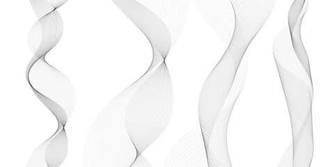 Abstract grey, white smooth element swoosh speed wave modern stream background. Abstract wave line for banner, template, wallpaper background with wave design. Vector illustration	