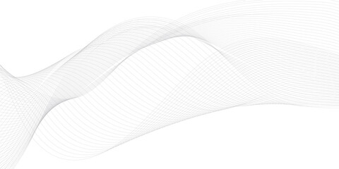 Abstract grey, white smooth element swoosh speed wave modern stream background. Abstract wave line for banner, template, wallpaper background with wave design. Vector illustration	