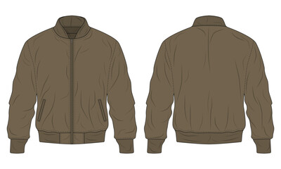 Brown men's bomber jacket mockup © MustikaRatna