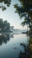 Obraz premium Serene Tranquil Scene in Cinematic Style with Wide Aspect Ratio