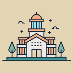 Obraz premium vector illustration of a church