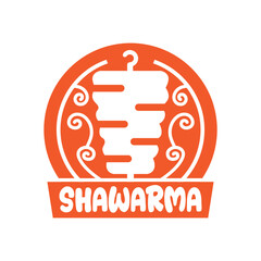 Simple Doner Shawarma Logo Design with Smoke Outline
